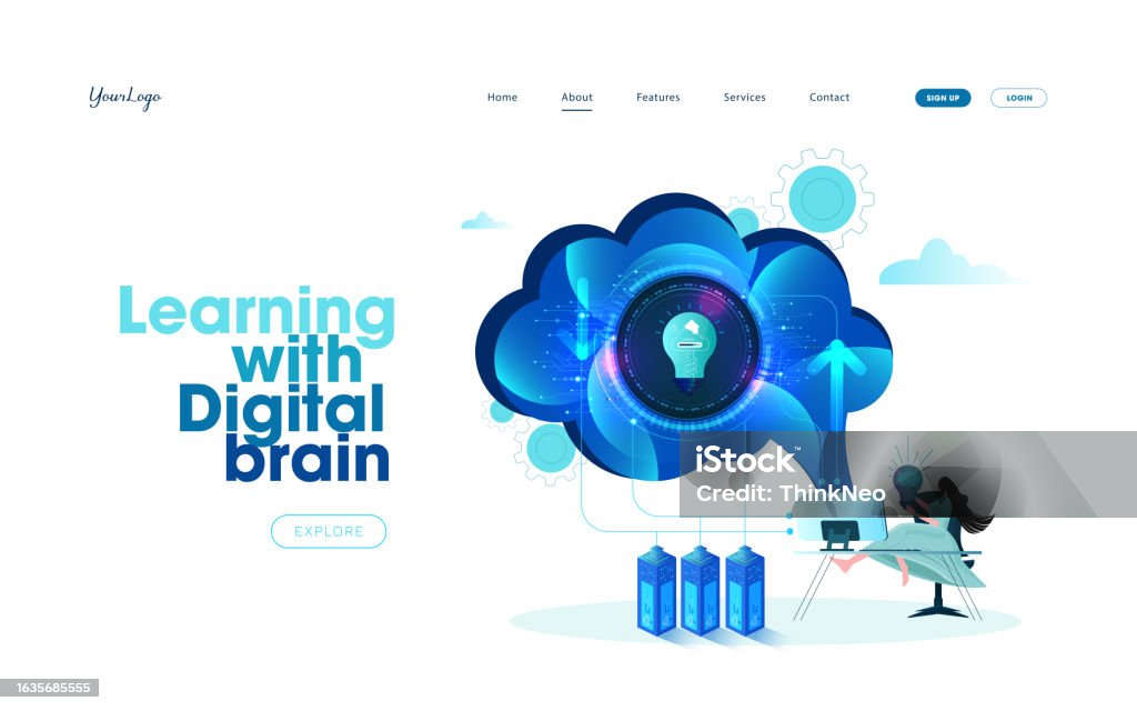 futuristic ai algorithm and machine learning process... Futuristic Artificial Intelligence And Machine Learning Concept Stock ...