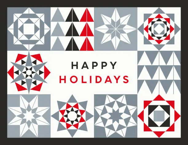 Vector illustration of Geometric Holiday Christmas Card