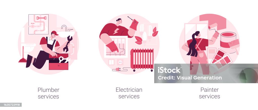 Contractor Services Abstract Concept Vector Illustrations Stock ...