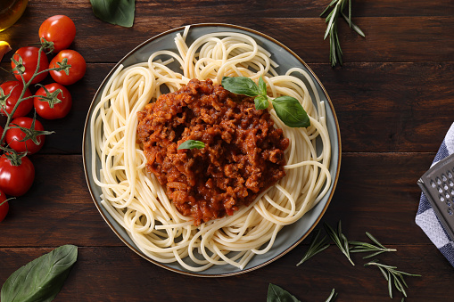 Spaghetti Bolognese with beef sauce