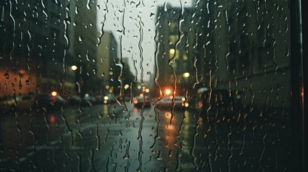 istock Rainy City Reflections: View through a Wet Window on 35mm 1635768055
