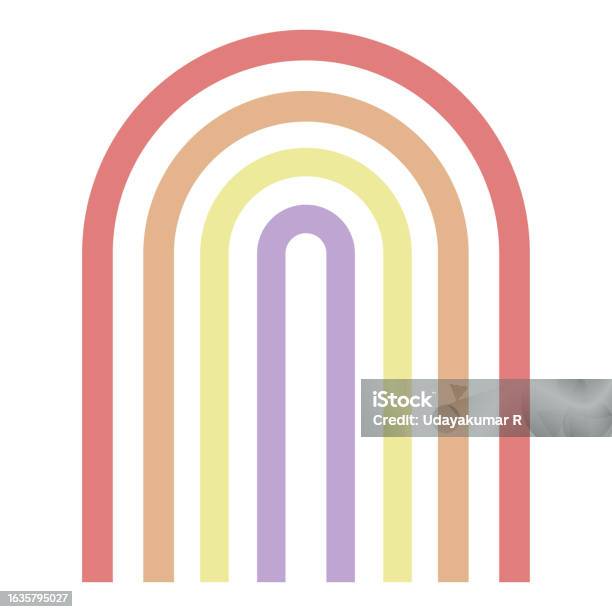 Simplistic Rainbow Simple Color Rainbow Element Vector Illustration Stock Illustration ...