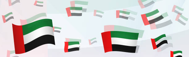 istock United Arab Emirates flag-themed abstract design on a banner. Abstract background design with National flags. 1635803346