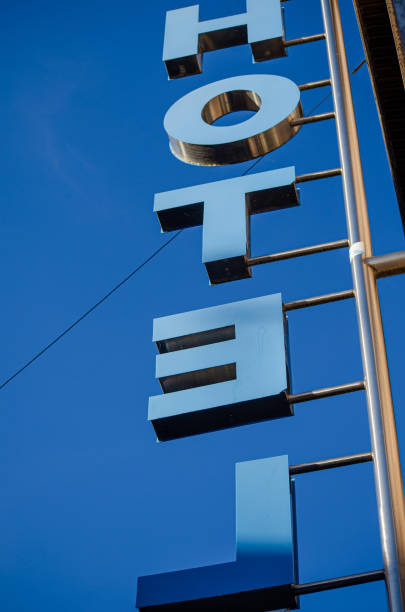 istock hotel sign with big blue letters 1635830801