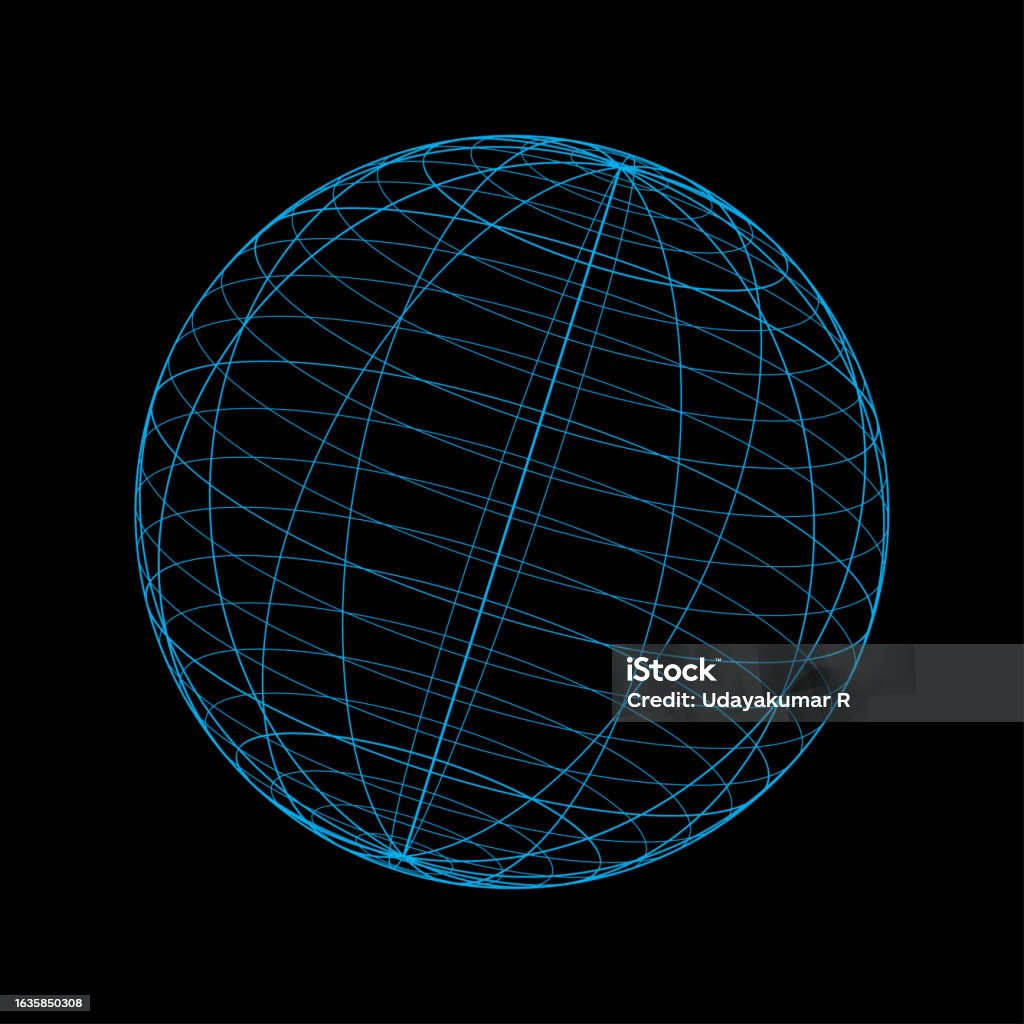 3d Mesh Grid Sphere Net Wire Vector Lines Illustration 3d Wireframe Or ...