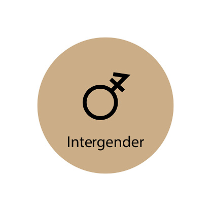 Intergender Symbol icon. Gender icon. vector sign isolated on a white background illustration for graphic and web design.