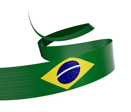 3d Flag Of Brazil 3d Waving Ribbon Flag Isolated On White Background 3d Illustration