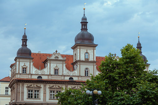 historical building in Prague, Czech Republic against sky.