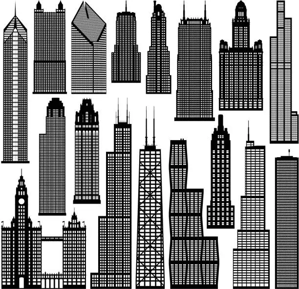 Vector illustration of Chicago Buildings