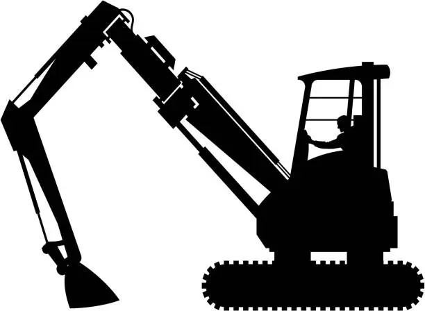 Vector illustration of Digger Silhouette