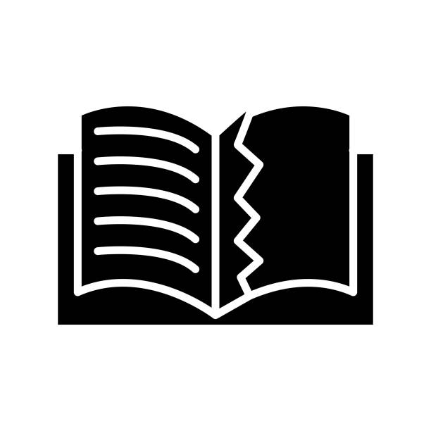 Teared Book Icon Teared Book Icon teared stock illustrations