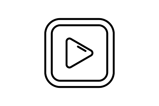 Play Button Icon. Icon related to multimedia and entertainment. suitable for web site design, app, user interfaces. line icon style. Simple vector design editable
