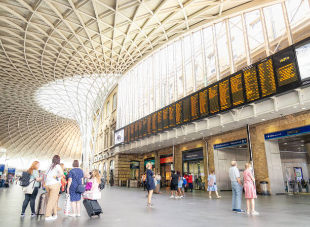 Commuters at King's Cross Railway Station London.