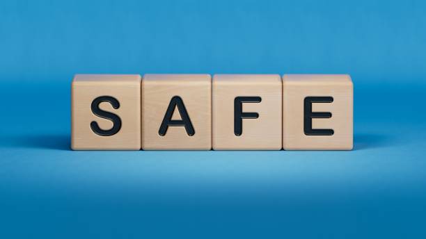 istock SAFE text on wooden cubes.3D rendering on blue background. 1636034104