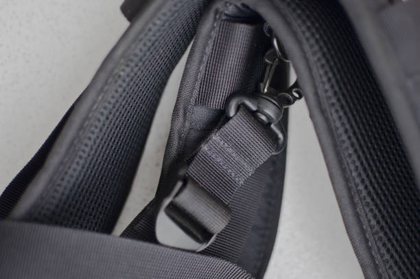 istock Black suspender or belt close-up, elegant and high-quality accessory to complete your style. Concept for backpacks or military accessories. 1636036774