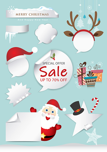 A vector illustration to show set of Christmas sale tag