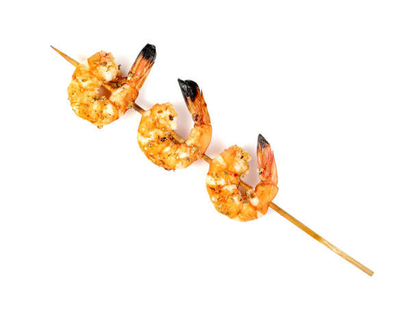 istock roasted peeled prawn with skewer isolated on white background ,grilled shrimp 1636055994