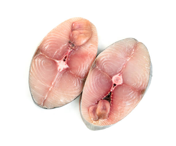 istock Spanish mackerel slice or spotted mackerels isolated on white background ,Scomberomorus 1636061056