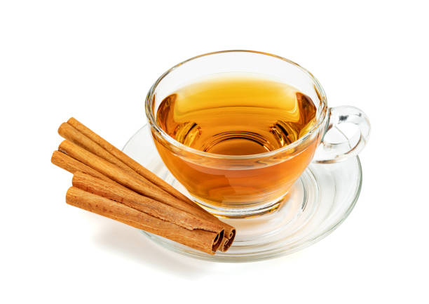 A cup of tea, Cinnamon tea, Cinnamon drink with cinnamon stick