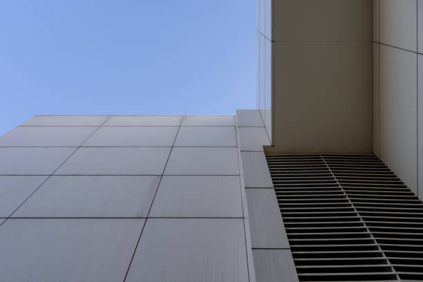 istock Low angle vision of white buildings 1636081823