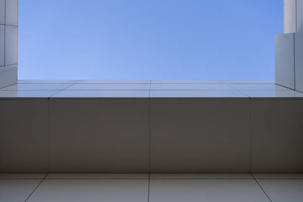 Low angle vision of white buildings