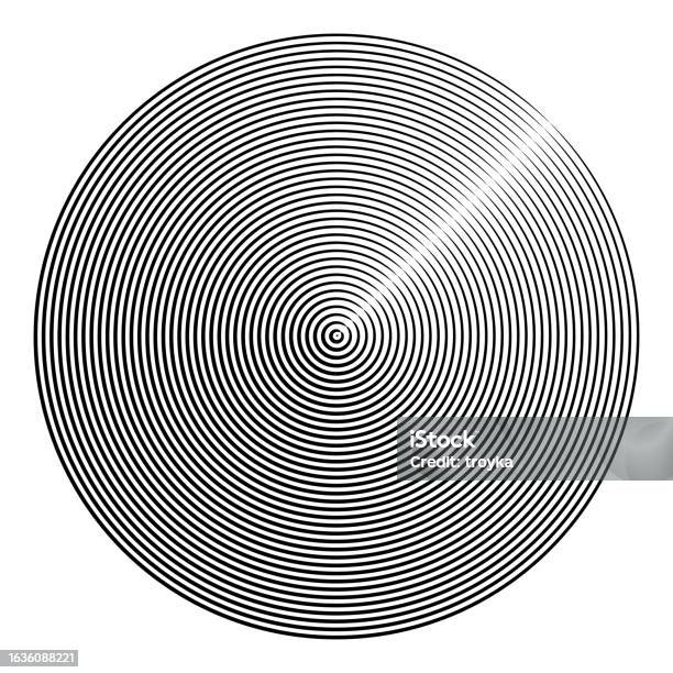 Abstract Circular Concentric Lines Pattern Circle Design Element Stock ...