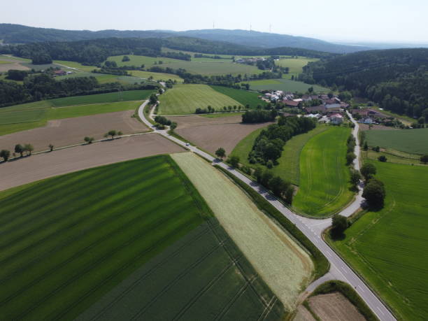 istock Aerial view of Bavaria, Germany, with forests and fields 1636096746