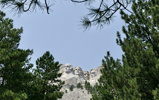 The four presidents carved into the rock at Mount Rushmore just seem to naturally blend in with the landscape from this vantage point,.