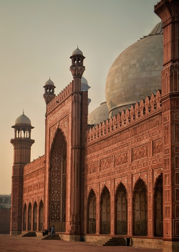 The Badshahi Mosque is an iconic Mughal-era congregational mosque in Lahore, capital of the Pakistani province of Punjab. The mosque is located opposite of Lahore Fort in the outskirts of the Walled City of Lahore, and is widely considered to be one of Lahore's most iconic landmarks