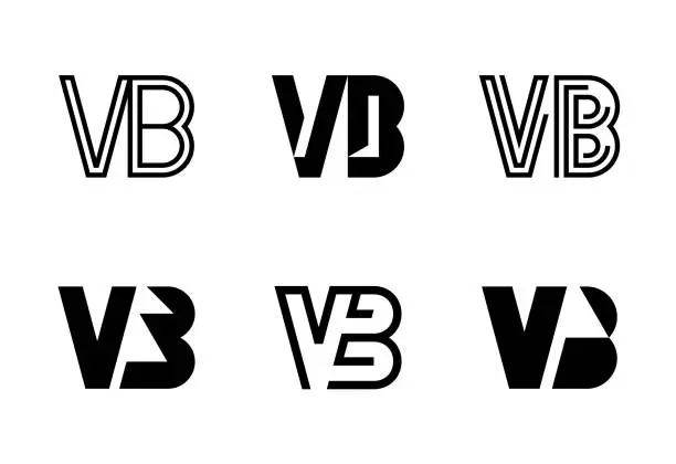 Vector illustration of Set of letter VB s