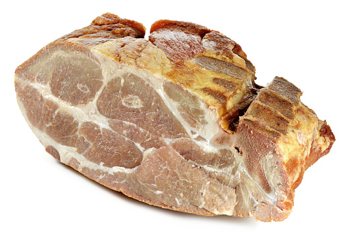 German Kassler cut of pork isolated on white background