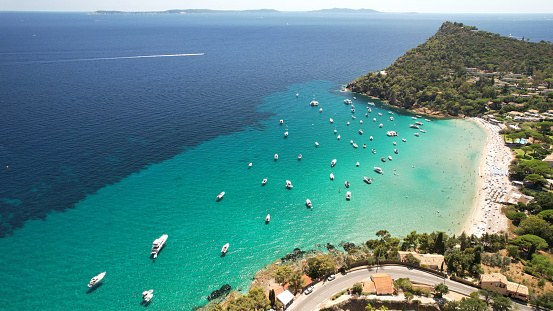 Cote d'azur Pramousquier Beach drone photo