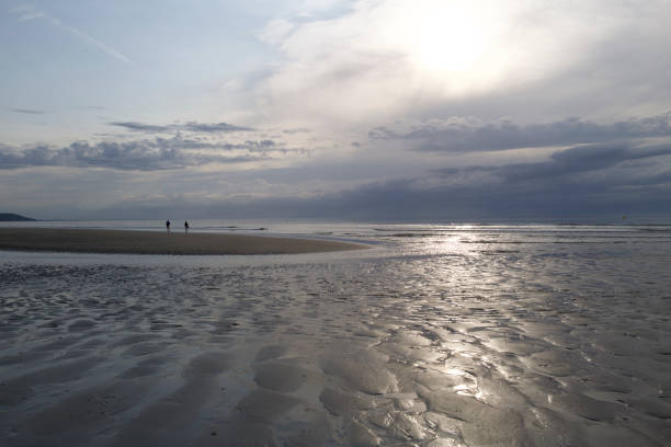 istock Couple walking on the beach during the golden hour 1636242653