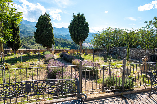 An ancient cemetery on the top of a mountain, the village of Guadalest, province of Alicante.
