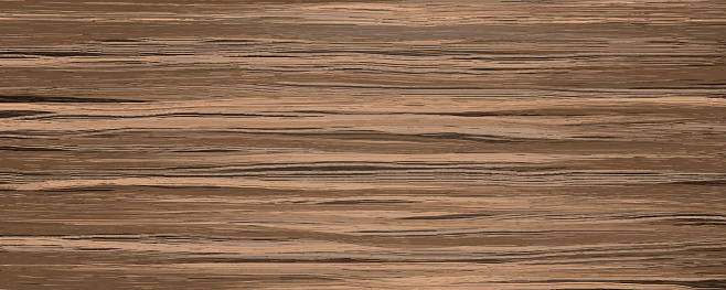 Uniform walnut wooden texture with horizontal veins. Vector wood background. Lining boards wall. Dried planks. Light wooden texture. Сut tree. Colored laminate