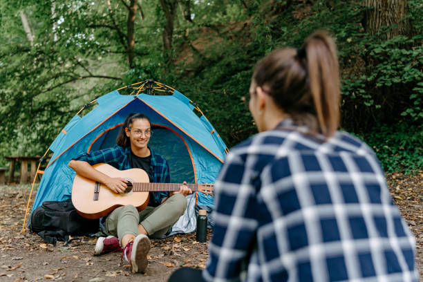 istock Relaxing moments by the tent 1636288945