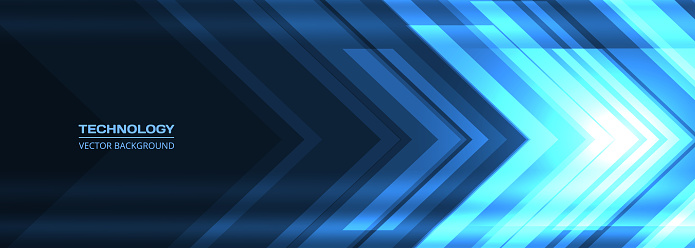 Abstract blue arrows movement high-speed futuristic technology background concept. Dynamic motion blue hi tech digital arrows and light stripes. Vector illustration