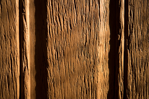 Close-up of an engraved wooden door
