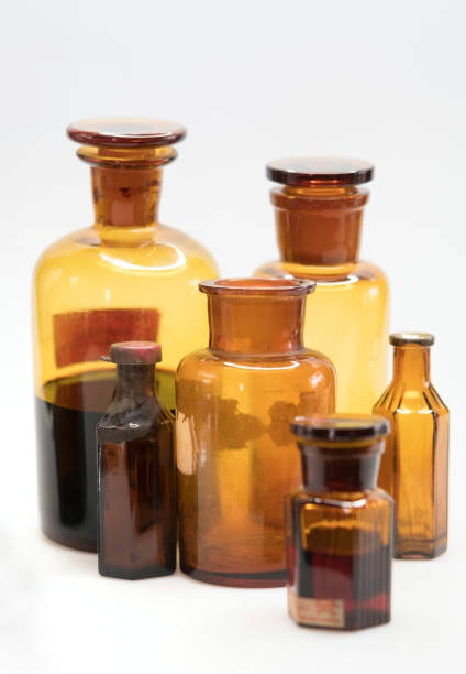 Close up of pharmacy jars