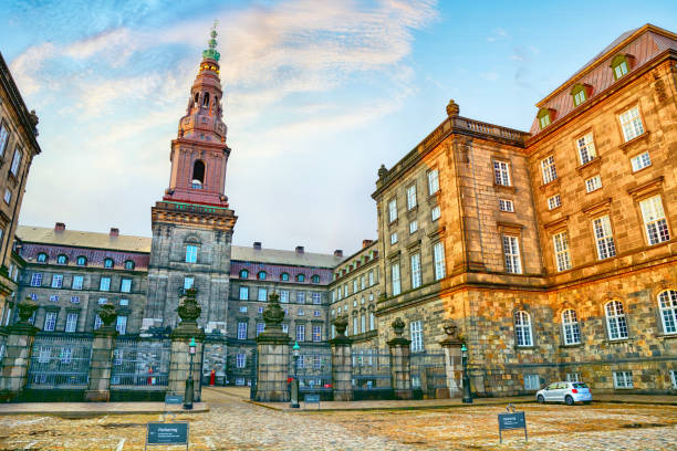 Christiansborg Palace is the seat of the Danish Parliament, Copenhagen, Denmark