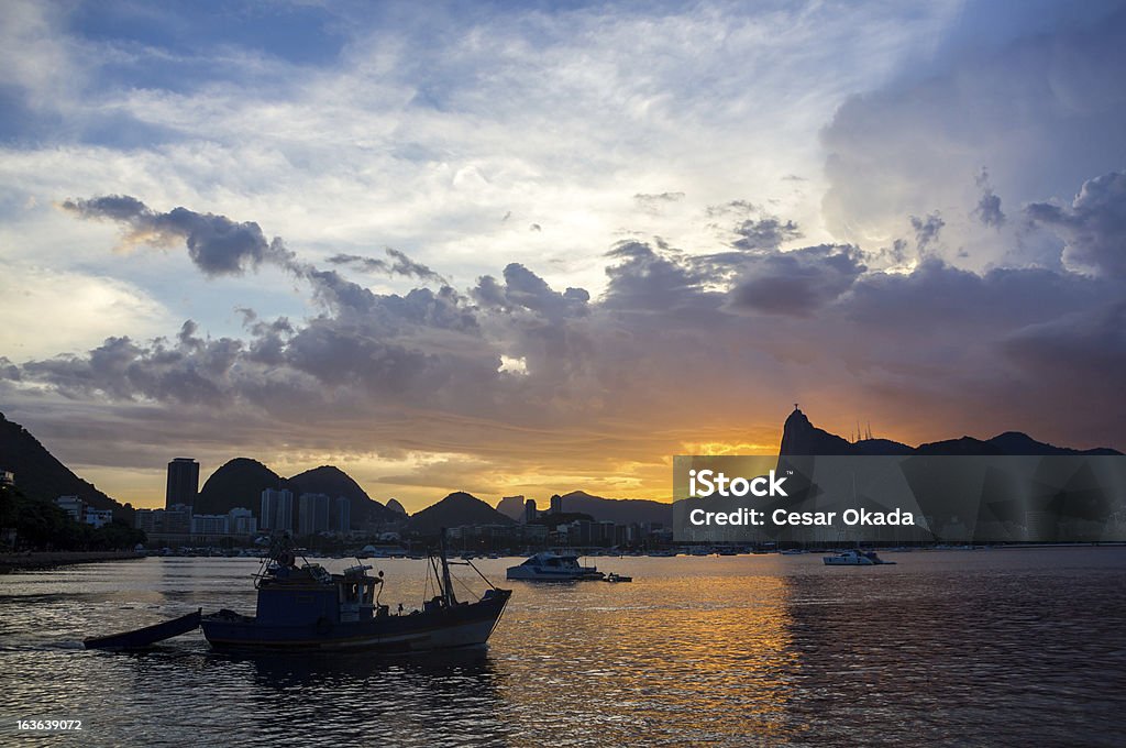 Rio de Janeiro ao pôr do sol - Royalty-free Baía de Guanabara Foto de stock