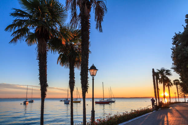 istock Garda at sunset, Italy 163641232
