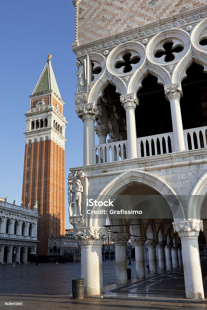 Campanile at St Marks Square Venice Italy in the morning http://farm6.static.flickr.com/5046/5368538848_837b2c5fc5.jpg Doge's Palace - Venice Stock Photo