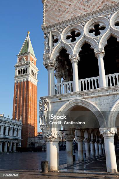 Campanile At St Marks Square Venice Italy In The Morning Stock Photo - Download Image Now