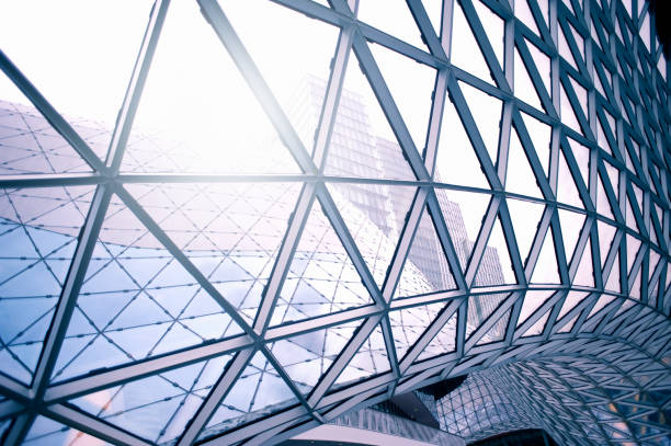 istock Steel architecture around clear glass windows 163641491