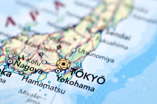 Map of Tokyo. Selective Focus. 