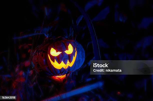 Halloween Kürbis Stockfoto und mehr Bilder von Halloween - Halloween, Abgestorbene Pflanze, Beleuchtet