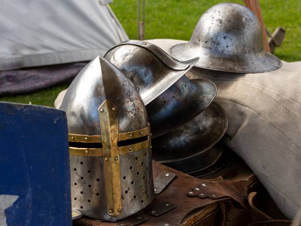 istock Group Of Knight Helmets. 1636423374