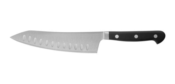 istock Stainless steel chef's kitchen knife isolated on white background 1636425742