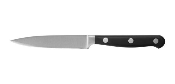 istock Stainless steel paring knife isolated on white background 1636425747